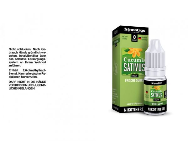 Cucumis sativus Gurke - 10ml Liquid für E-Zigaretten 0 mg/ml