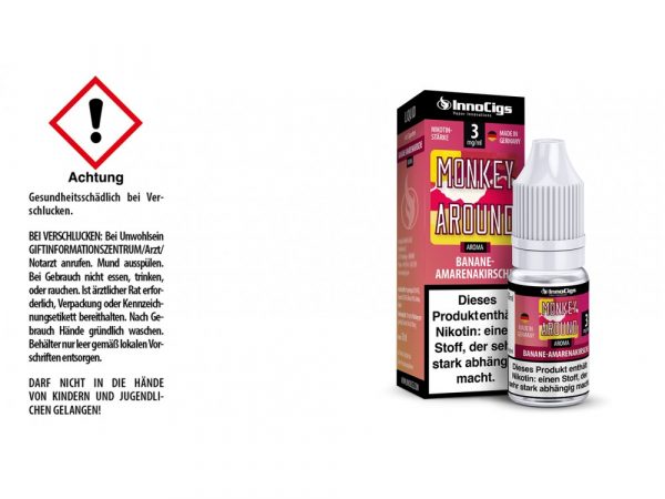 Monkey Around Bananen-Amarenakirsche  - 10ml Liquid für E-Zigaretten 3 mg/ml