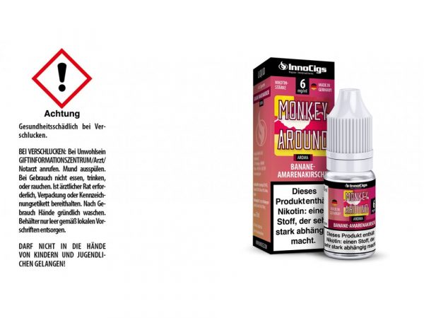 Monkey Around Bananen-Amarenakirsche  - 10ml Liquid für E-Zigaretten 6 mg/ml