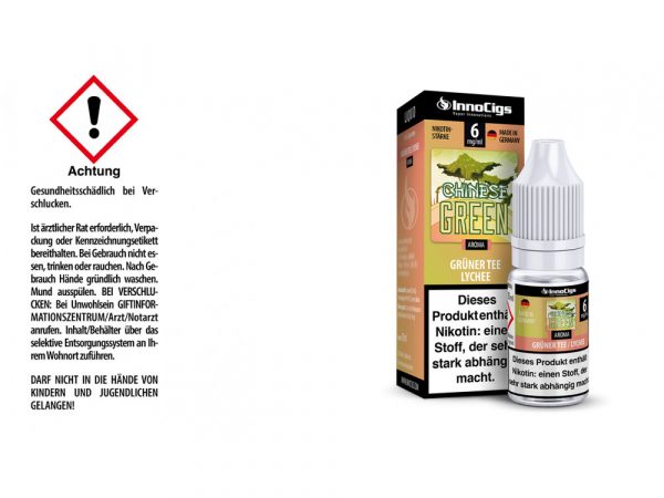 Chinese Green, Grüner Tee-Lychee 10 ml Liquid für E-Zigaretten 6 mg/ml