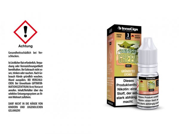 Chinese Green Grüner Tee-Lychee 10ml Liquid für E-Zigaretten 3 mg/ml