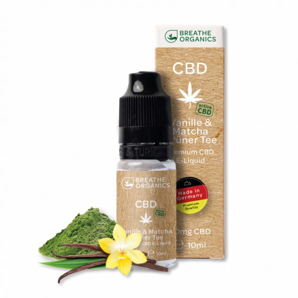 Breathe Organics - Vanille Matcha Grüner Tee CBD E-Liquid - 10ml 100mg